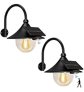 Aqonsie Solar Barn Lights Outdoor with 3 Lighting Modes &amp; Motion Sensing, Wall Mount Rustic Vinta...
