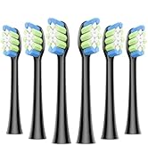 COSLUS Electric Toothbrush Replacement Heads: Compatible with C41, 6 Pack with W Design, Rounded ...