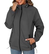 Avoogue Rain Jacket for Women Waterproof Lightweight Windbreaker Jacket with Hood Packable Rainco...