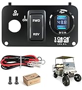 10L0L Golf Cart Key Switch Console Panel,Include DC 9V-48V 3.1A Fast Charge Dual USB Charger Sock...