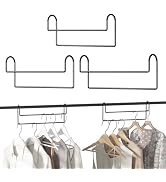 Space Saving Hangers for Clothes: 3 Pack 12 inch Magic Hanger Closet Organizer Metal Heavy Duty H...