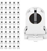 Non-shunted Turn Type T8 Lamp Holder JACKYLED 50-Pack UL Socket Tombstone for LED Fluorescent Tub...