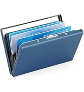 LOUEBICA Stainless Steel Credit Card Wallet RFID Blocking Metal Case Pocket Business Card Holder ...