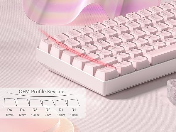 Crystal Jelly Keycaps 60 65 75 100 Percent, Shine Through Key caps Set PBT KEYCAPS