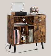 Record Player Stand Vinyl Records Storage Cabinet