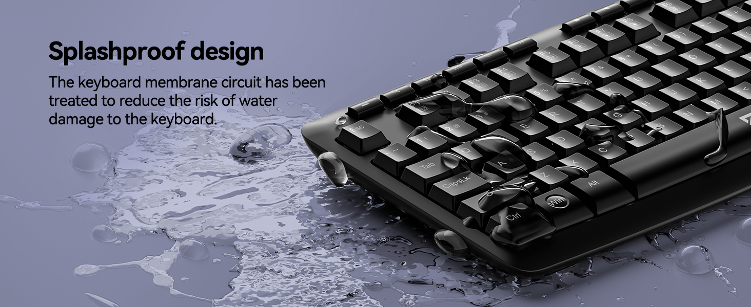 Splashproof design