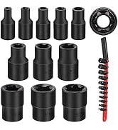 SEDY 11-Piece E-Torx Socket Set - Star Sockets Set with Socket Rail, External Torx Socket with Or...