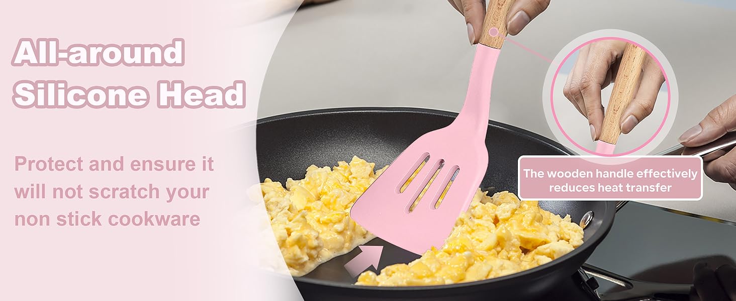 pink cooking utensils set