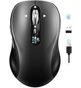 Wireless Bluetooth Mouse,Multi Device Ergo Computer Mouses,Metal 4-Way Super Scrolling,± 3200 DPI...