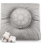 Hihealer Meditation Cushion, Traditional Tibetan Meditation Pillow Velvet Cover - Large Floor Cus...