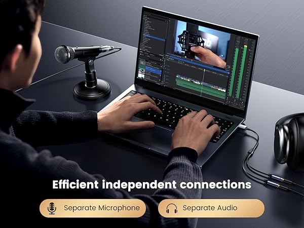 3.5mm Headphone and Microphone Jack for PS4/PS5/PC/Laptop