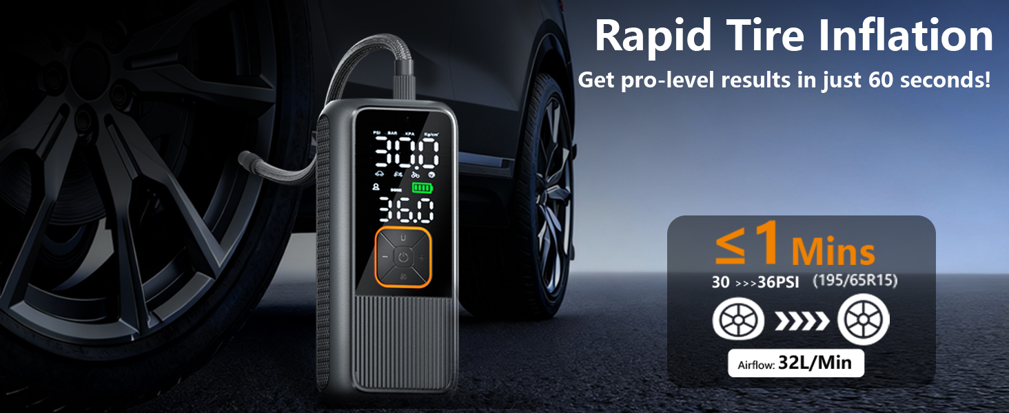 Air Compressor 3x Faster Inflation