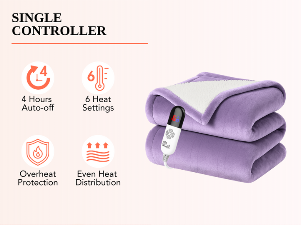 purple heated throw blanket