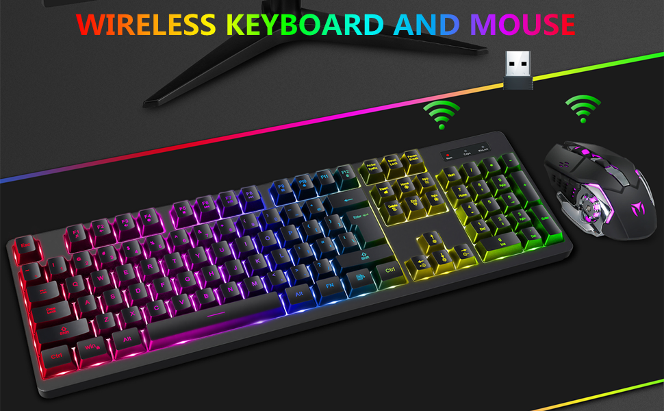 wireless rgb gaming keyboard and mouse