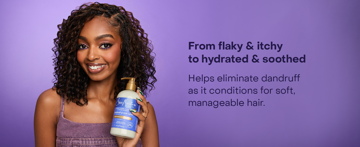 From flaky &amp;amp; itchy to hydrated &amp;amp; soothed. Helps eliminate dandruff as it conditions for soft hair