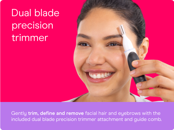 Conair girlbomb shaver trimmer nose facial hair women ladies ear rinseable portable light brow