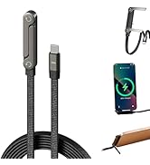 Sideways Phone Charger, 2 in 1 Invisible Holder Charger Cable, 240W Braided Fast Charge Cable wit...