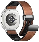 Charlam Magnetic Leather Bands Compatible with Samsung Galaxy Watch 8 Band 40mm 44mm, Galaxy Watc...