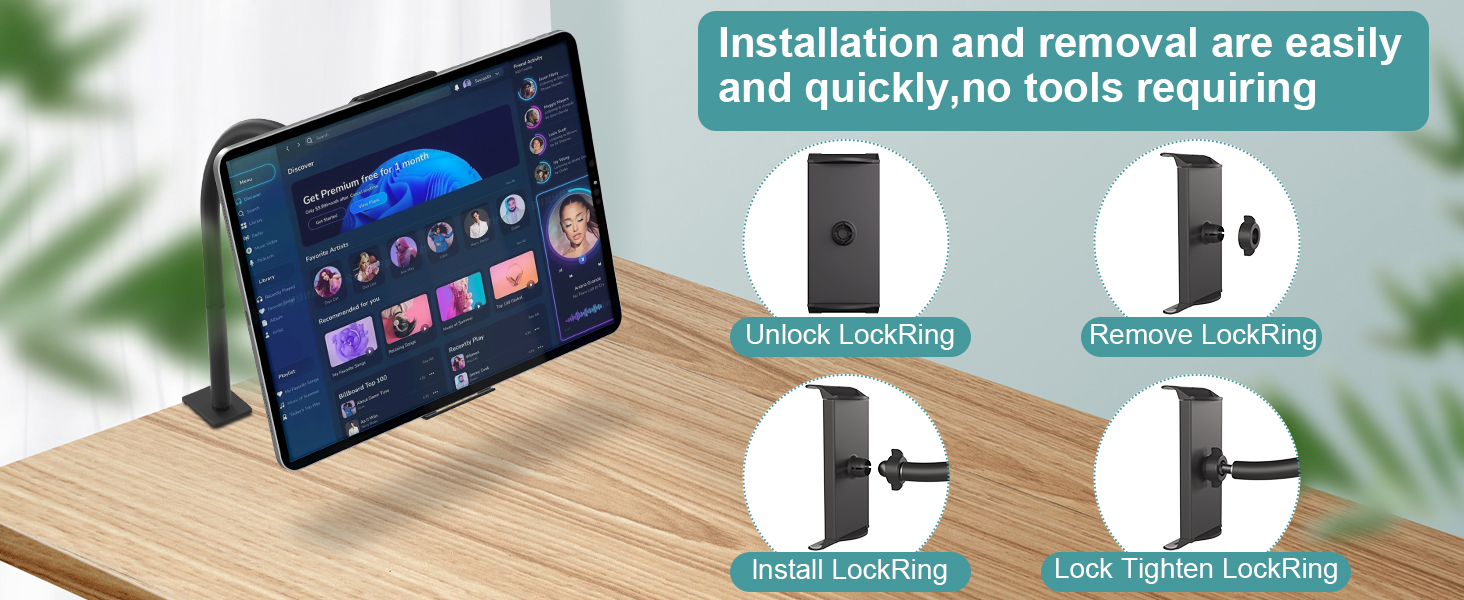 Desktop Gooseneck Tablet Holder
