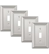 DEWENWILS 4-Pack Metal Wall Plate, Single Toggle Switch Cover, Corrosion Resistant, Brushed Nickel