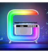 Table Lamp with Hi-Fi Bluetooth Speaker, Bedside LED Lamp with Up to 15W Qi Wireless Charger, Col...