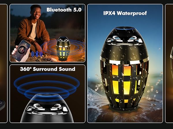 Outdoor Bluetooth Flame Speakers