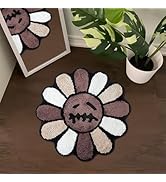 Shovagy Halloween Bathroom Rugs 2FT Cool Gothic Ghost Smile Face Rug Cute Cartoon Skull Horror Ae...