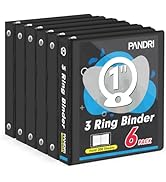3 Ring Binder 1 Inch, PANDRI 6 Pack 1-Inch Binder Fits Letter Size 8.5'' x 11'' Paper, Versatile ...