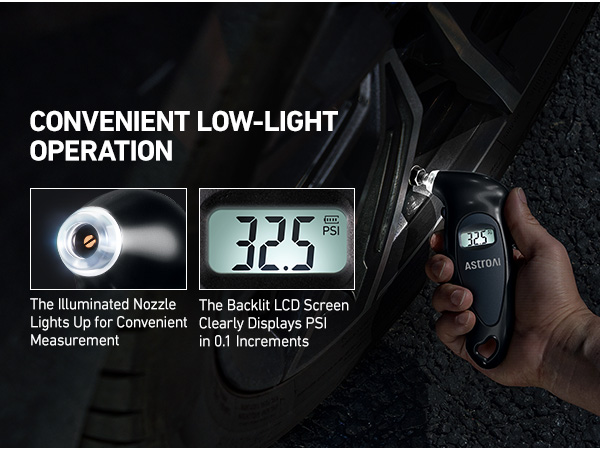 tire gauge with light