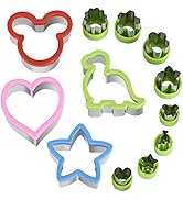 Hhyn Sandwich Cutters Set for Kids, Mickey Mouse, Dinosaur, Star, Heart Shapes and Mini Vegetable...