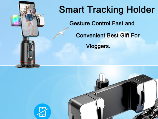 auto face tracking tripod 360 rotation with stand phone holder for recording phone tripod