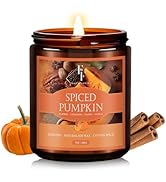 Fall Candle, Spiced Pumpkin Scented Candles for Home, Natural Soy Autumn Candle Aromatherapy Cand...