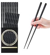 GLAMFIELDS 10-Pairs Fiberglass Chopsticks - sushi Reusable Chop sticks for food, Dishwasher Safe,...