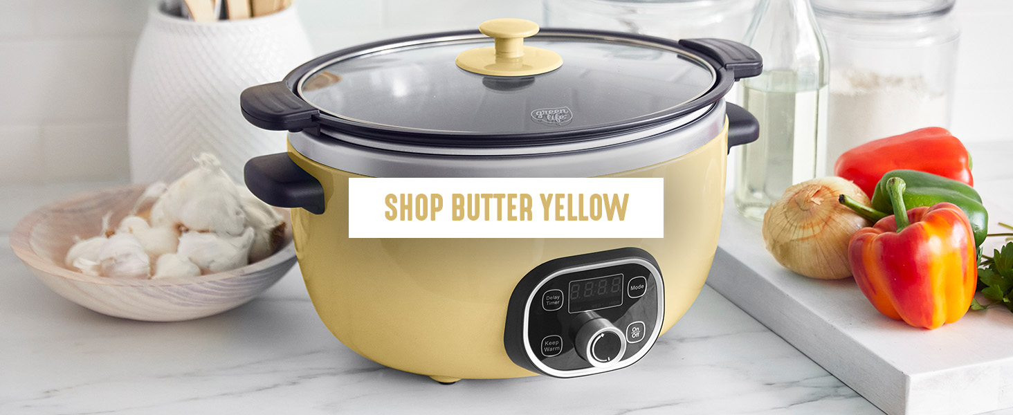 GreenLife, Ceramic Nonstick, PFAS-Free, Non-Toxic, Slow Cooker, Wood, Electrics