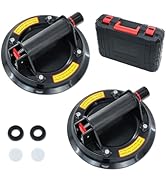 DOCXCDO 2 Pack 8" Glass Suction Cups to Lift Large Glass,Max Load 880lbs Heavy Duty Windows Sucti...