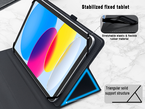 Universal Tablet Backlit Keyboard Case Black - 8