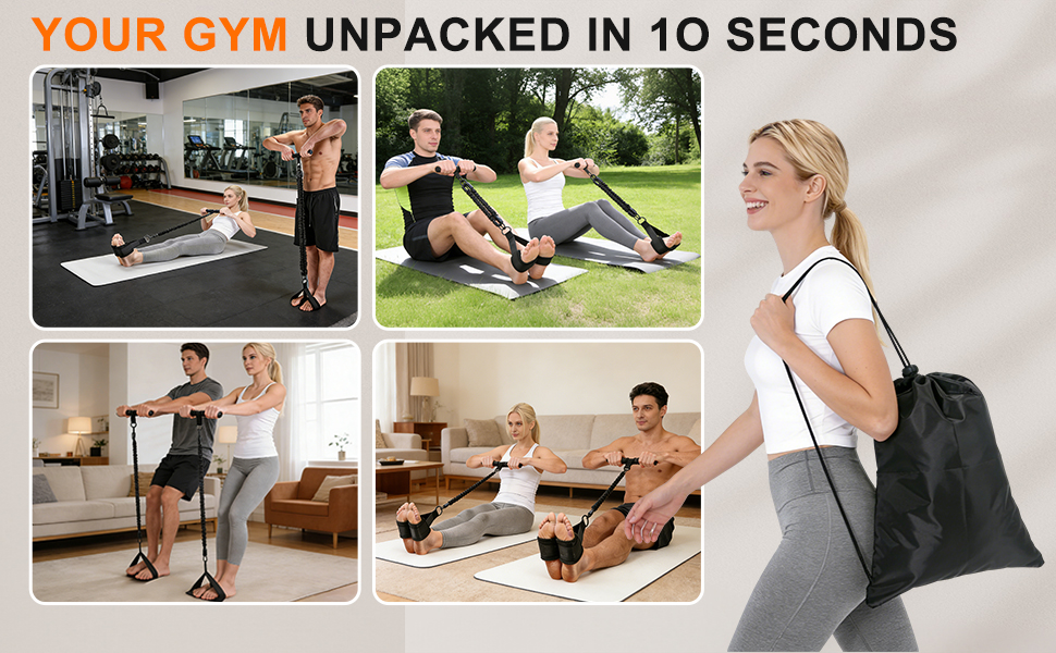 Your Gym, Anywhere. Unpack Your Workout in 8 Seconds.
