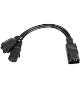 CERRXIAN 1ft C14 to C13 and NEMA 5-15R Y Splitter Power Cord, IEC 320 C14 Male to C13 Female &amp; Ne...