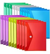 Plastic Envelopes, LEOBRO 20 Pack Plastic File Folders for Documents, Clear Plastic Folders Plast...