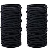 Aegero 100 Pieces Elastics Hair Ties for Thick Hair,No Damage Ponytail Holders Hair Elastic Band ...