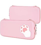 playvital Pink Cute Carrying Case for Nintendo Switch &amp; Switch OLED, Portable Travel Storage Case...