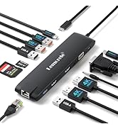 Lemorele USB C Docking Station Triple Monitor for Dell HP Surface Laptop, Thunderbolt 3 Type C Hu...