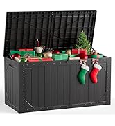 MAKE CHANGES Outdoor Storage Box,100 Gallon Deck Box Outdoor Storage Bench Outside Waterproof Res...