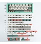 Retro Keycaps 192Keys Cherry Profile Doubleshot Custom Keyboard Keycaps ISO ANSI for Cherry MX 60...