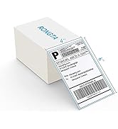 Rongta Fanfold Direct Thermal Label, Shipping Label 4x6, Permanent Adhesive, Clear Printing, Comm...