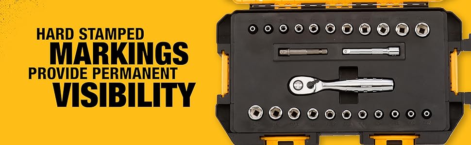 hard stamped markings provide permanent visibility