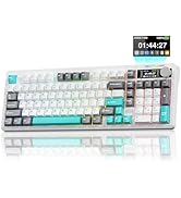 LINGBAO K98 PRO 96% Mechanical Keyboard Wireless, with Screen & Knob, Creamy Gaming Keyboard, Tri...