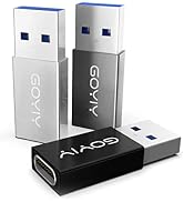 GOYIY [10Gbps] USB C Female to USB Male Adapter, USB A to USB C Adapter, 3-Pack, Single-Sided Sup...