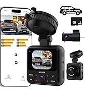 NOLYTH 4K Dash Cam 3-Channel: 4K+2K+1080P Front and Rear Inside Dash Camera for Cars Free 64GB Ca...