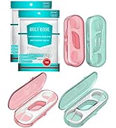 Holy Rose Dental Floss Picks,Portable Floss Case 4 Boxes with Floss Sticks,Bagged Refill Dental F...